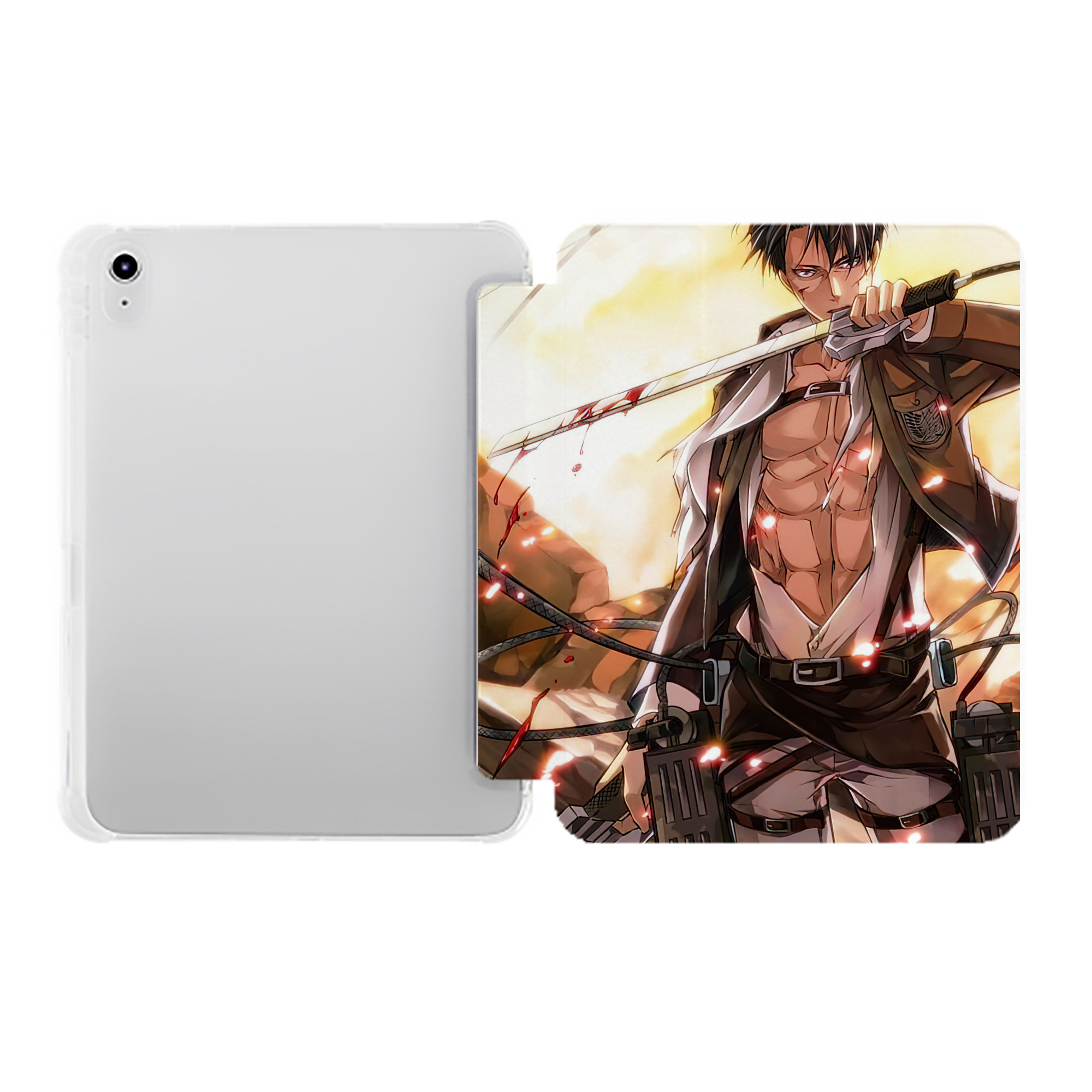 （画像用） 進撃の巨人 Attack on Titan IPad ケース ペン収納付き 三つ折りスタンド PUレザー×シリコン 対応機種9.5/10.5/10.9インチ